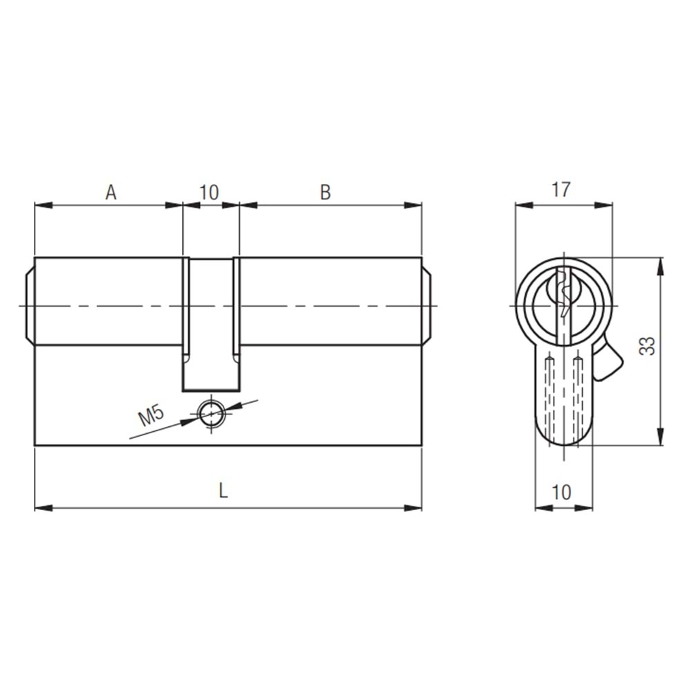 KALE 164 GNC BAREL SİLİNDİR 90MM NİKEL (35+10+45)