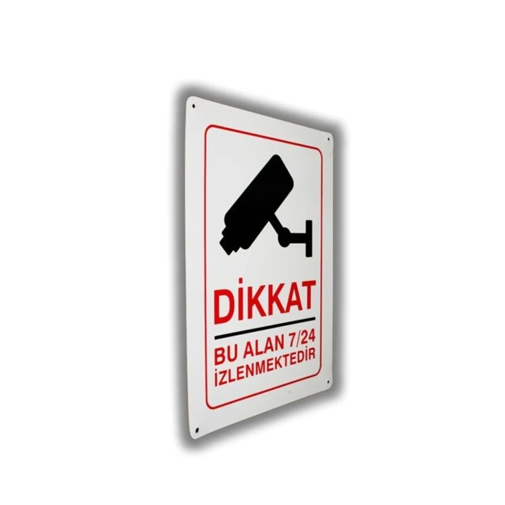 METAL LEVHA DİKKAT GİZLİ KAMERA 25,5*36CM