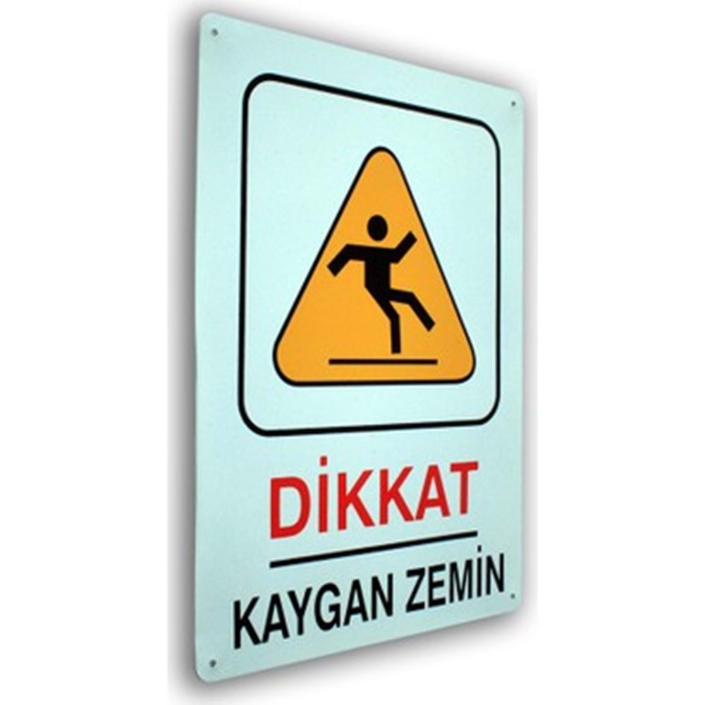 METAL LEVHA DİKKAT KAYGAN ZEMİN 25,5*36CM