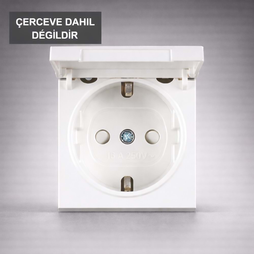 VİKO KARRE PRİZ KAPAKLI BEYAZ