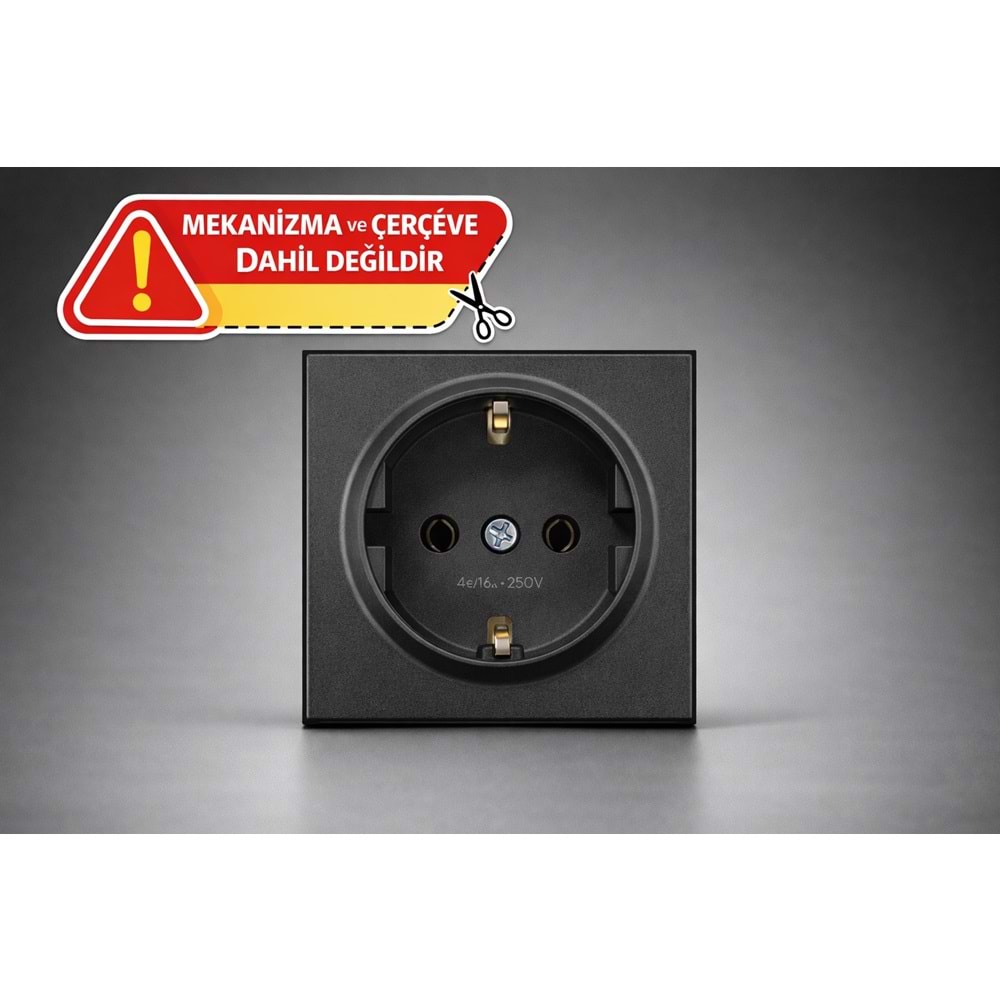 VİKO NOVELLA SİYAH TOPRAKLI PRİZ Ç.K. KAPAK