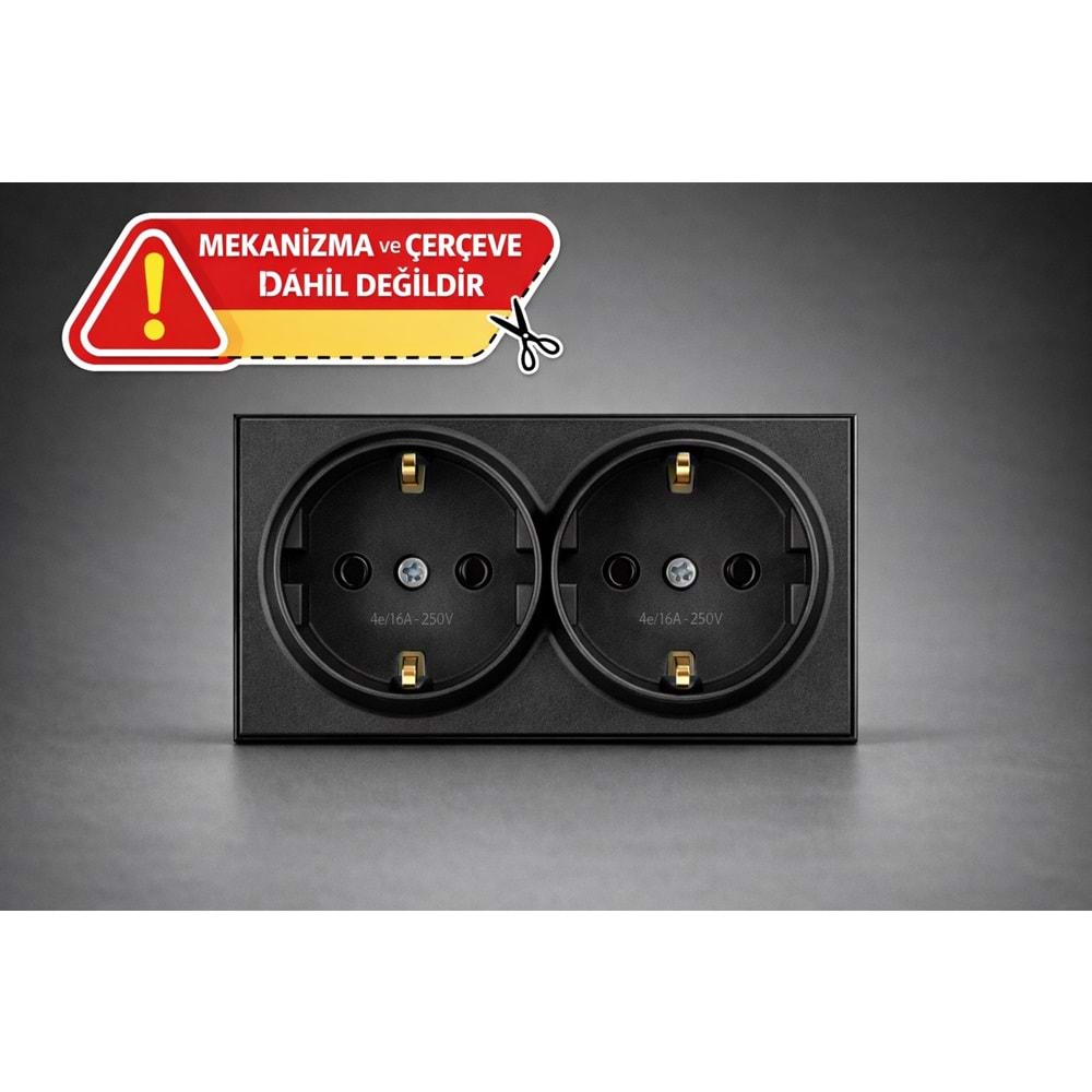 VİKO NOVELLA SİYAH İKİLİ SIVA ALTI PRİZ KAPAK