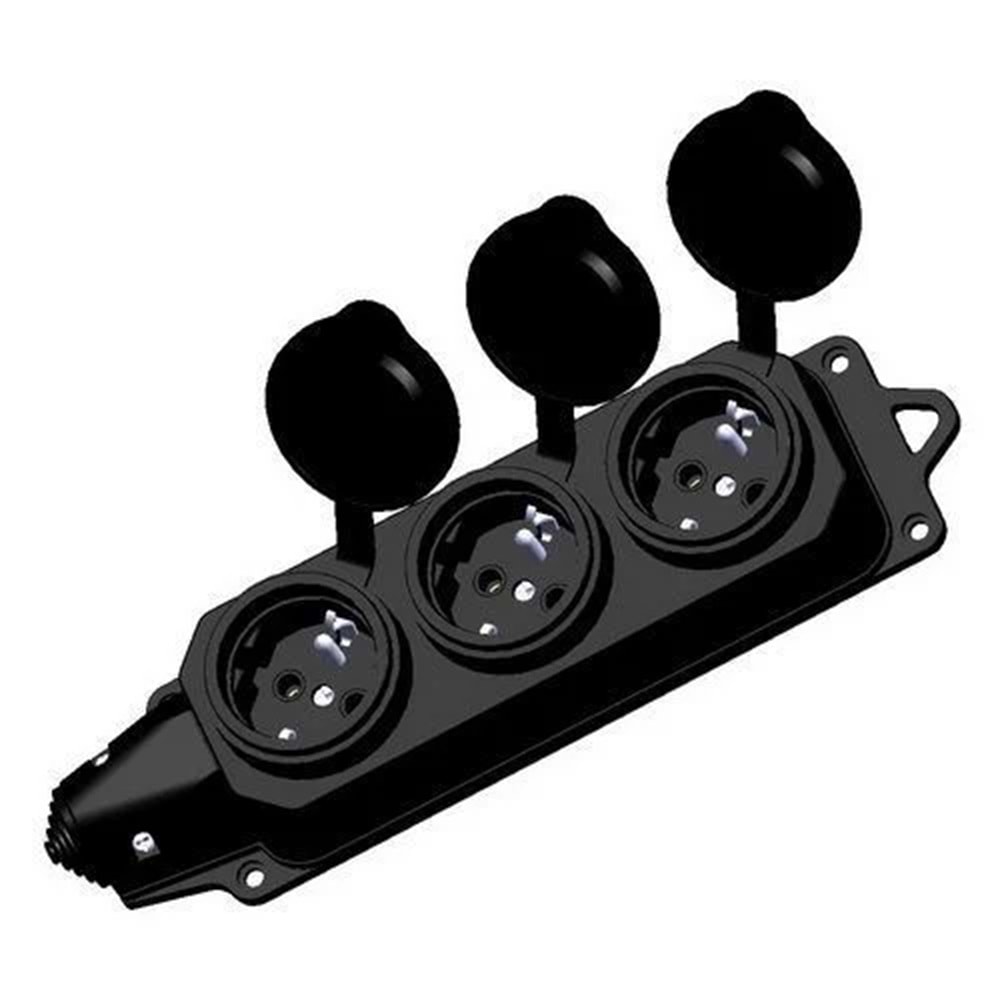 KAUÇUK MONOFAZE ÜÇLÜ PRİZ GRUP