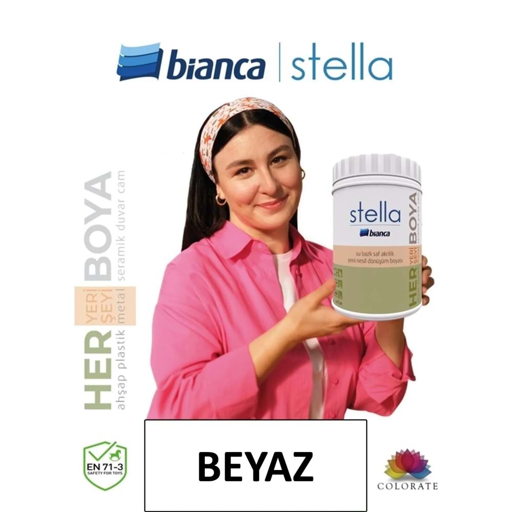 BİANCA STELLA SU BAZLI SAF AKRİLİK BOYA BEYAZ 1 LT