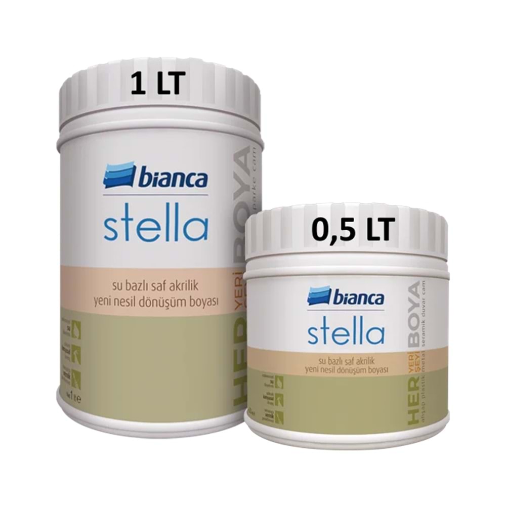 BİANCA STELLA SU BAZLI SAF AKRİLİK BOYA BEYAZ 1 LT