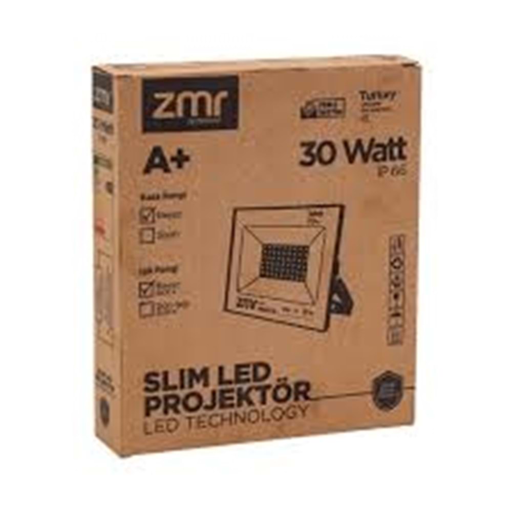 ZMR LED PROJEKTÖR GÜN IŞIĞI 30Watt (TABLET) (İP66)