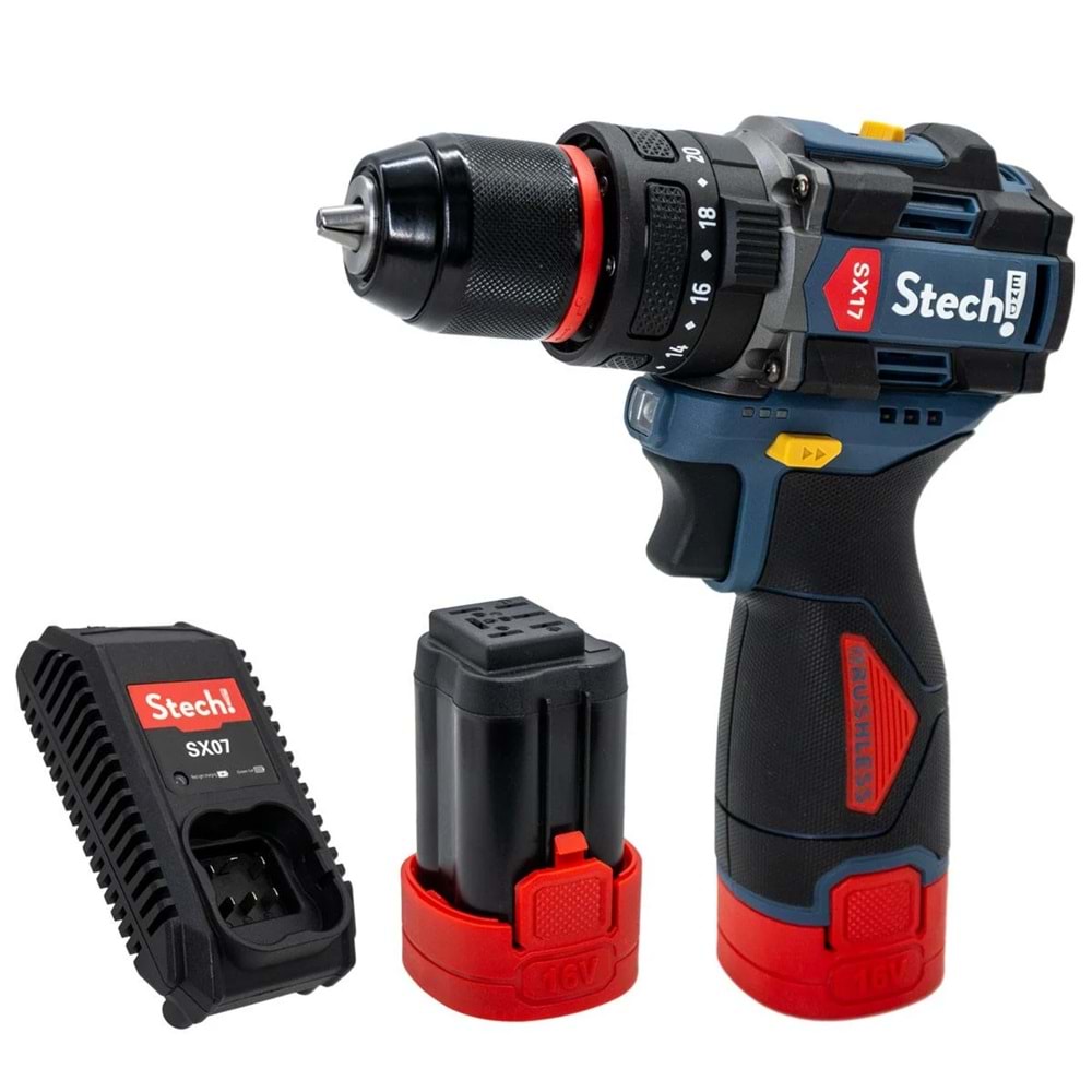 STECHEND SX17 AKÜLÜ DARBELİ MATKAP 2,0AH (2 AKÜLÜ)