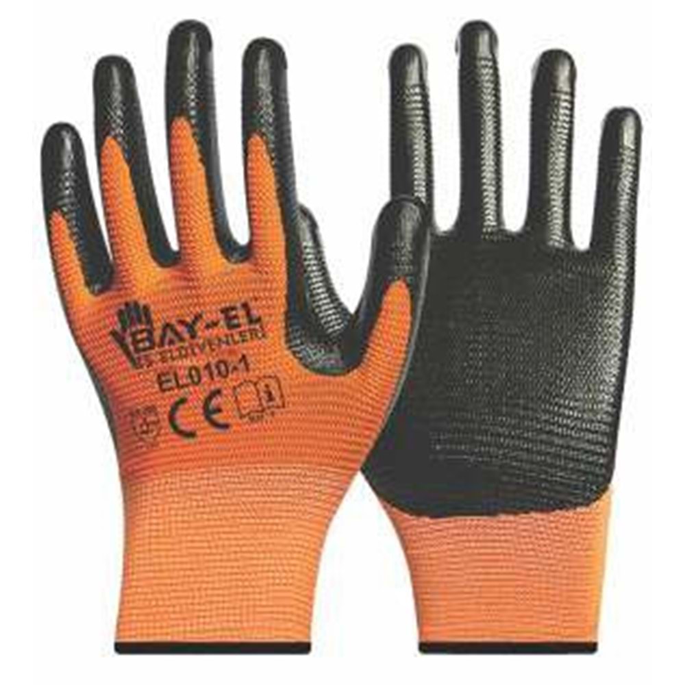 BAY-TEC EL007 ZEBRA ELDİVEN TURUNCU SİYAH NO:9 (EL010-1)