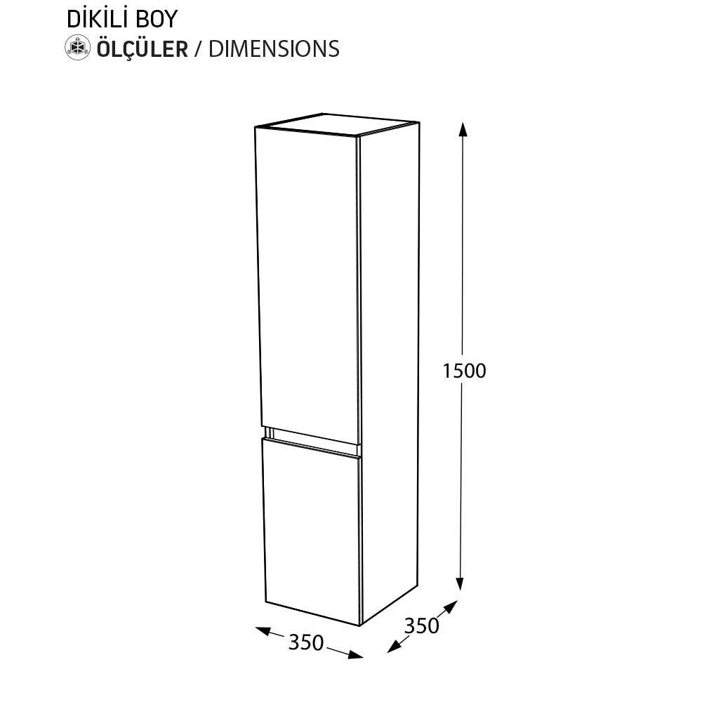 BİANİ BOY DOLABI DİKİLİ MATTE WHITE