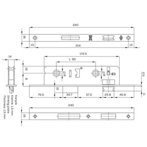 KALE 269P WC 35mm PVC DOĞRAMA KİLİT BANYO