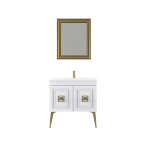 BİANİ BANYO DOLABI NİLE 85CM ANTIQUE WHITE GOLD