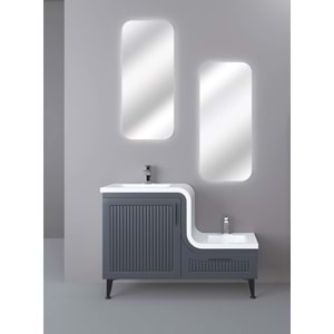 UBM BANYO DOLABI 115 CM LOTUS TAKIM ANTRASİT + BATARYA
