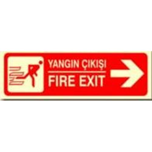 LÜMEN (IŞIKLI) LEVHA SAĞA YANGIN ÇIKIŞ 12*36CM