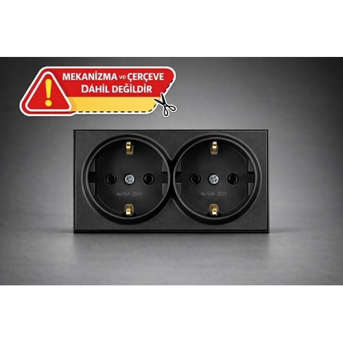 VİKO NOVELLA SİYAH İKİLİ SIVA ALTI PRİZ KAPAK