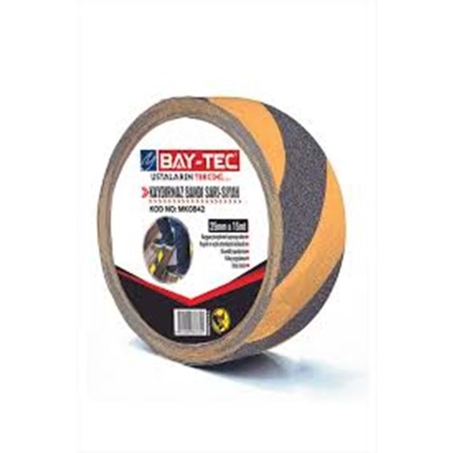 BAY-TEC MK0843 KAYDIRMAZ BANT SARI-SİYAH 50mm*15mt