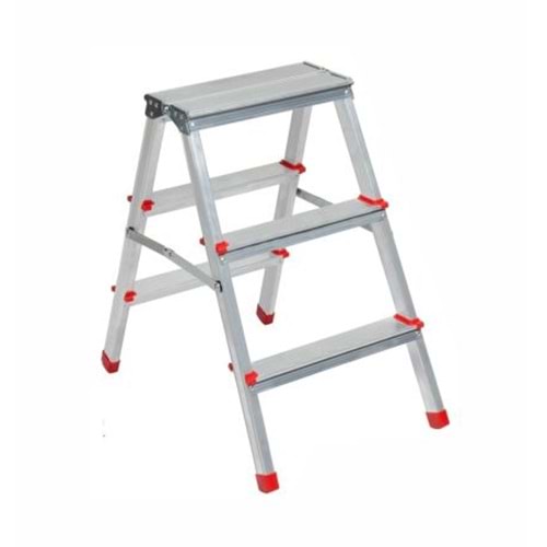 AKY MERDİVEN ALÜMİNYUM ÇİFT ÇIKIŞLI 3 BASAMAKLI