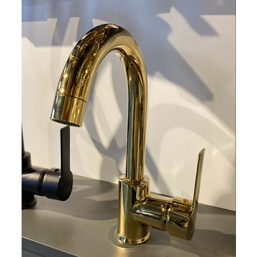 TRUVA AQUA GOLD KUĞU LAVABO BATARYASI