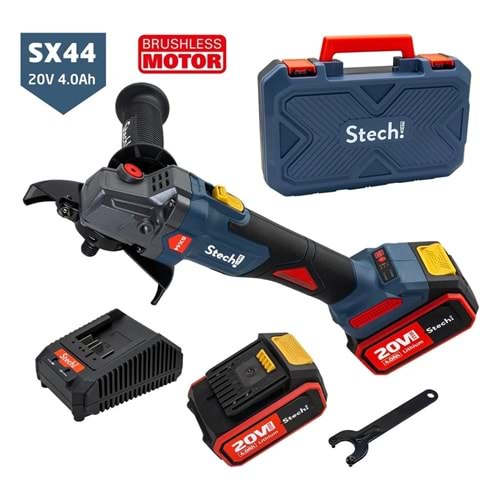 STECHEND SX44 AKÜLÜ AVUÇ TAŞLAMA 125mm 4,0AH (2 AKÜLÜ)