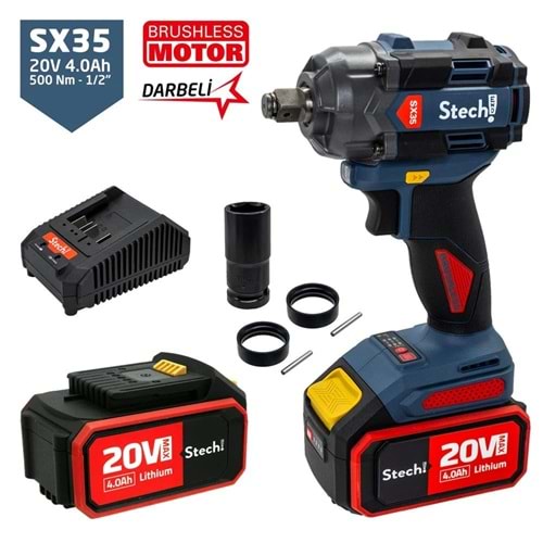 STECHEND SX35 AKÜLÜ DARBELİ SOMUN SIKMA 1/2 500 NM (4ah) (2AKÜLÜ)