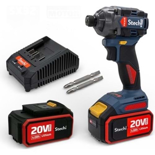 STECH SX32-4 AKÜLÜ DARBELİ VİDALAMA 4,0AH (2 AKÜLÜ)