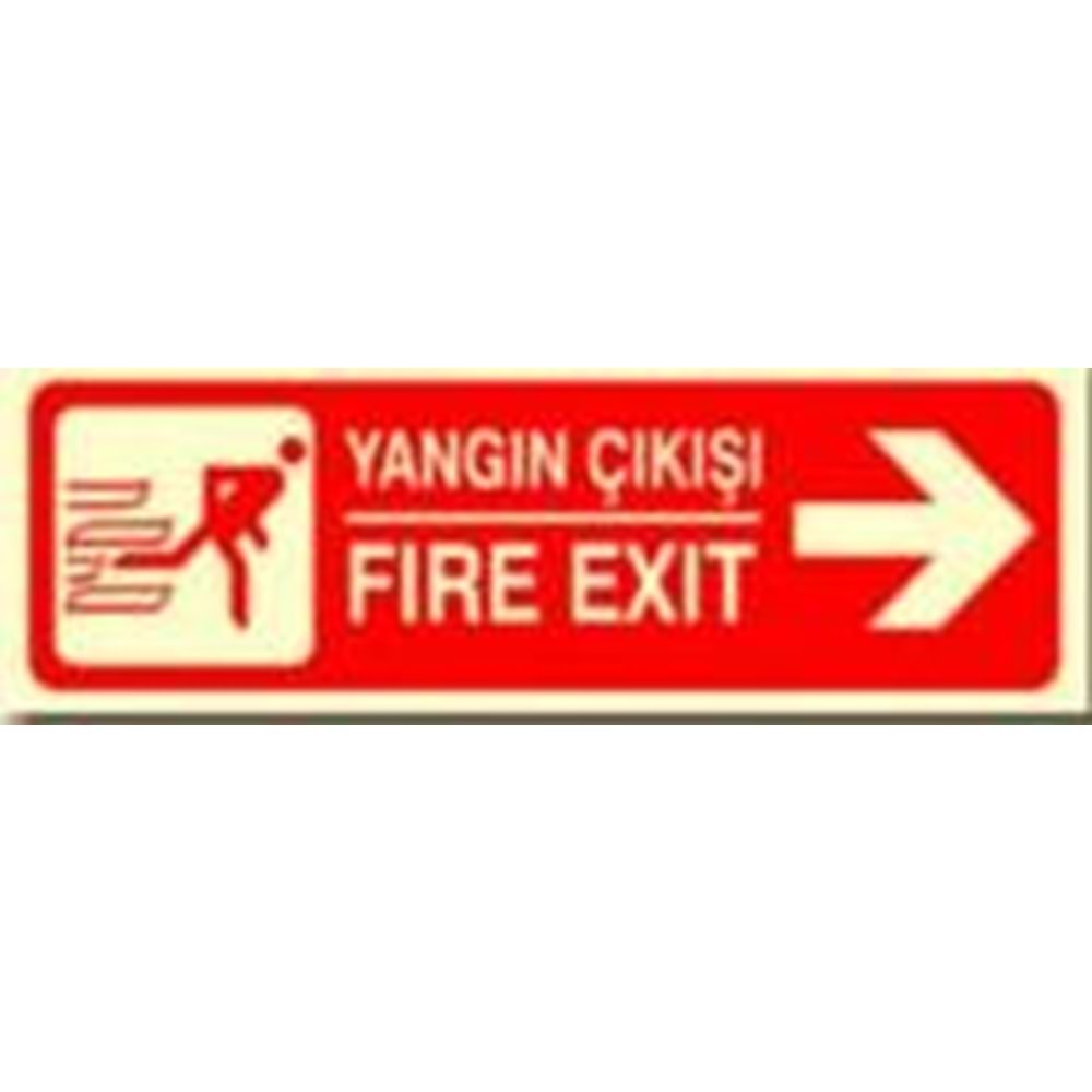 LÜMEN (IŞIKLI) LEVHA SAĞA YANGIN ÇIKIŞ 12*36CM