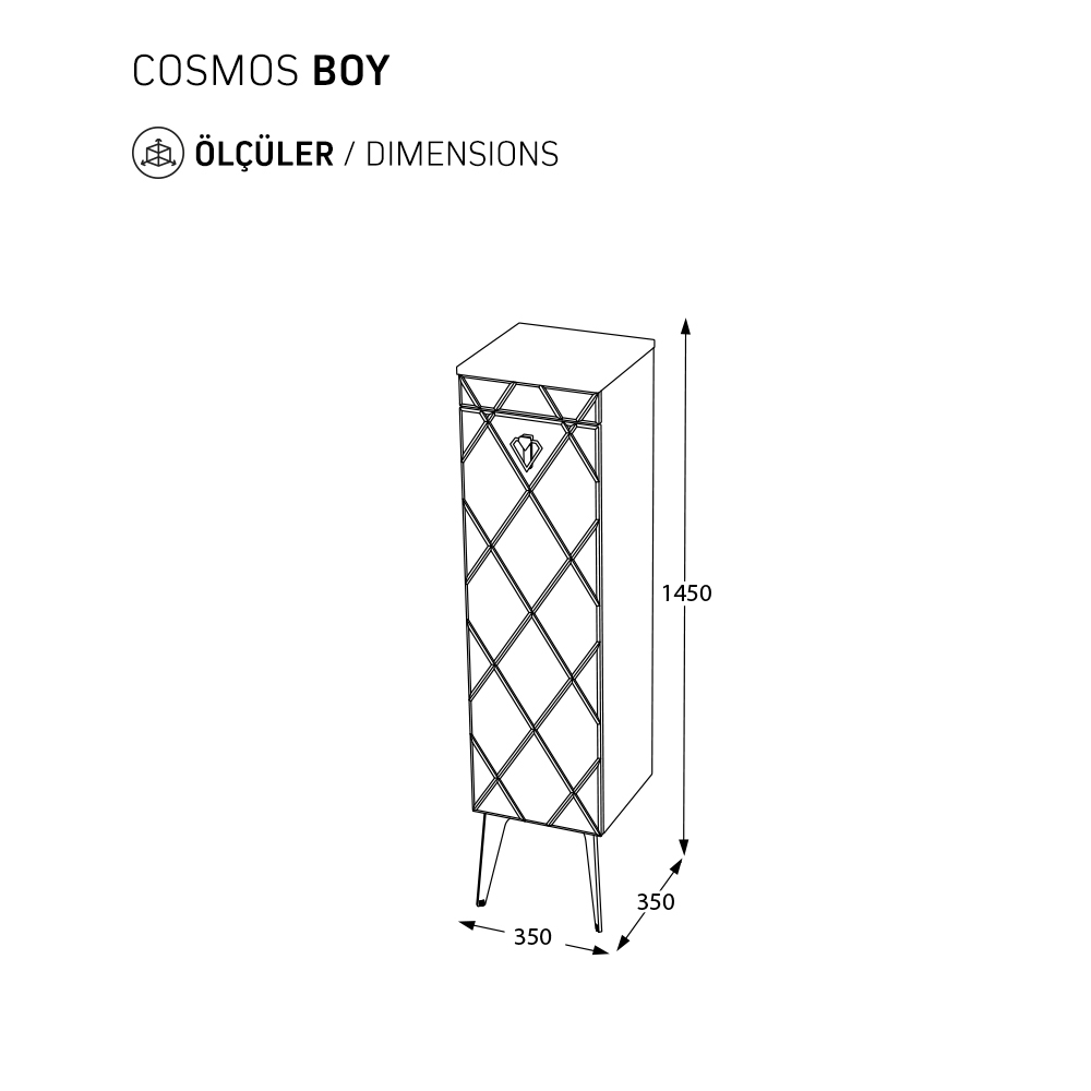BİANİ BOY DOLABI COSMOS MATT ANTHRACITE