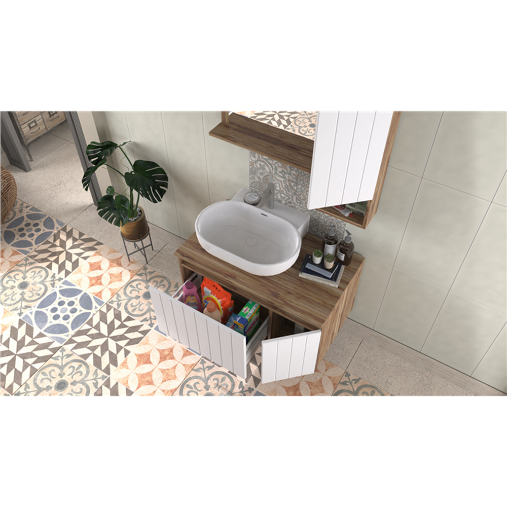 BİANİ BANYO DOLABI NEVADA 90CM VIOLIN ANTIQUE WHITE