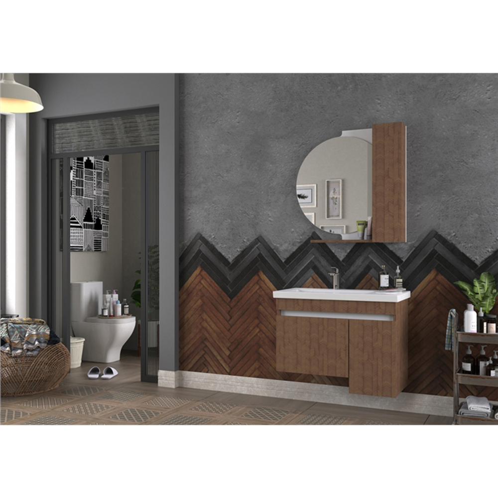 BİANİ BANYO DOLABI YORK 85CM CASTEL BROWN