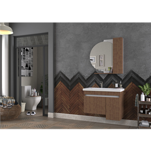BİANİ BANYO DOLABI YORK 85CM CASTEL BROWN
