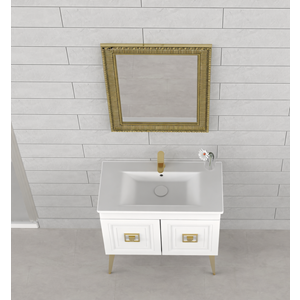 BİANİ BANYO DOLABI NİLE 85CM ANTIQUE WHITE GOLD