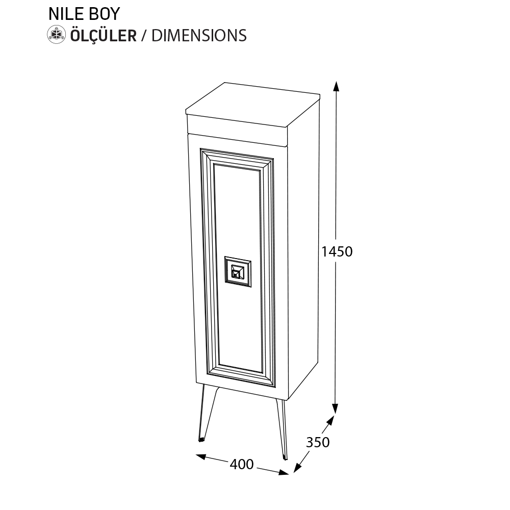 BİANİ BOY DOLABI NİLE ANTIQUE WHITE GOLD