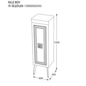 BİANİ BOY DOLABI NİLE ANTIQUE WHITE GOLD