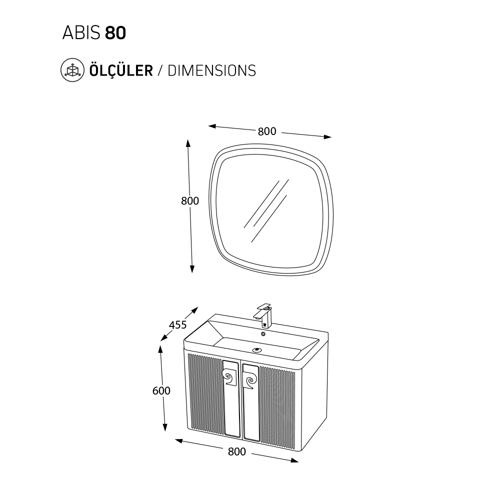 PİERRE CARDİN BANYO DOLABI ABIS 80CM A.WHITE WILLOW