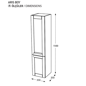 PİERRE CARDİN BOY DOLABI PIO MATT ANTHRACITE RIGHT