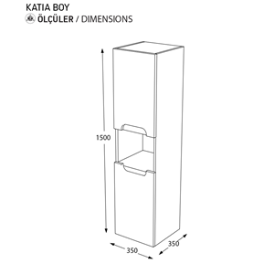 BİANİ BOY DOLABI KATIA R OAK ICE BLEU