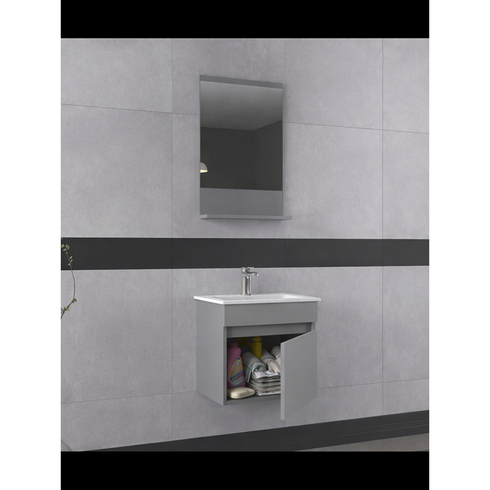BİANİ BANYO DOLABI TOME 50CM MAT GREY